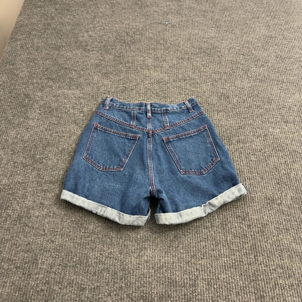 Vintage Denim Republic‎ Shorts Womens 9/10 Blue Cotton Red Contrast Stitch Mom - Picture 4 of 6